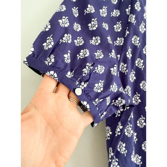 J Crew Factory | NWOT | Cotton poplin top in Riverbed Blue White | Sz M - Picture 8 of 8